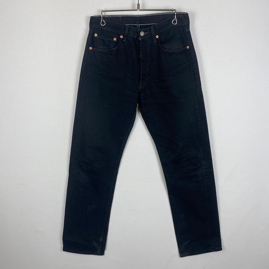 【現状渡し品】【メンズ】 Levi's リーバイス 90’s 501 BUTTONFLY BLACK DENIM PANTS 90年代 ボタンフライ ブラック デニムパンツ ボトムス ジーンズ ボタン裏刻印553 USA製 156-260316-ks-04-tei サイズ：W31 L32 カラー：ブラック 万代Net店
