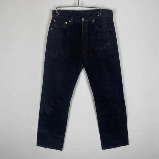 【ジャンク品】【メンズ】 Levi's リーバイス 501 BUTTONFLY STRAIGHT JEANS 501-0660 501 ボタンフライ ストレート ジーンズ ボトムス デニムパンツ ボタン裏刻印553 USA製 156-260316-ks-02-tei サイズ：W32 L34 カラー：ブラック 万代Net店