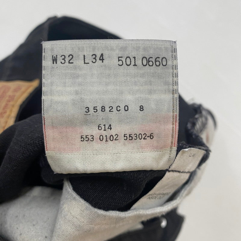 【ジャンク品】【メンズ】 Levi's リーバイス 501 BUTTONFLY STRAIGHT JEANS 501-0660 501 ボタンフライ ストレート ジーンズ ボトムス デニムパンツ ボタン裏刻印553 USA製 156-260316-ks-02-tei サイズ：W32 L34 カラー：ブラック 万代Net店