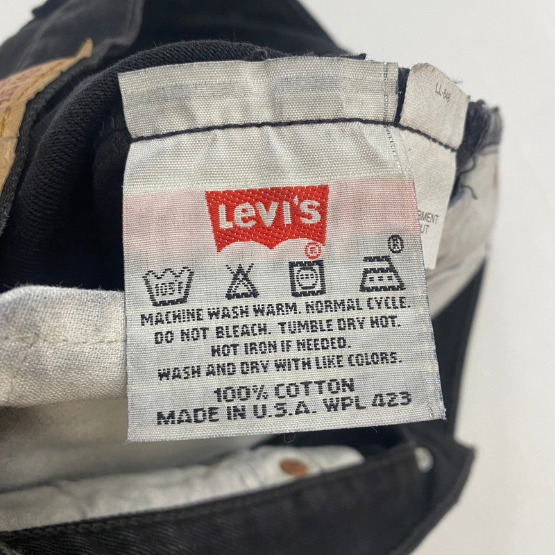 【ジャンク品】【メンズ】 Levi's リーバイス 501 BUTTONFLY STRAIGHT JEANS 501-0660 501 ボタンフライ ストレート ジーンズ ボトムス デニムパンツ ボタン裏刻印553 USA製 156-260316-ks-02-tei サイズ：W32 L34 カラー：ブラック 万代Net店