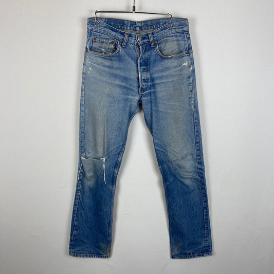 【ジャンク品】【メンズ】 Levi's リーバイス 80's STRAIGHT DENIM PANTS 501-0000 80年代 ストレート デニムパンツ ボトムス ジーンズ ボタン裏刻印653 156-260316-ks-09-tei サイズ：W32L34 カラー：インディゴ 万代Net店