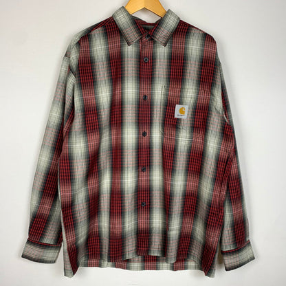 【中古品】【メンズ】 Carhartt WIP カーハート ワークインプログレス L/S HARLIN SHIRT I035954 ロングスリーブ ハーリン シャツ トップス 長袖 145-260312-ko-07-tei サイズ：M カラー：チリペッパー 万代Net店