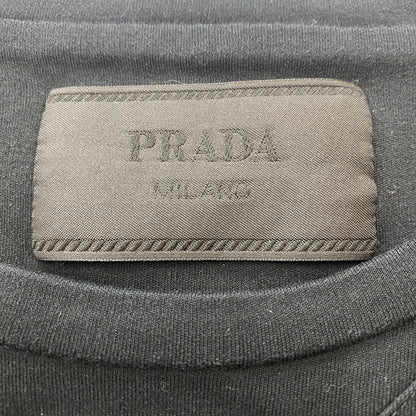 【中古品】【メンズ】 PRADA プラダ UJN861S232 トライアングルプレート コットン Tシャツ 半袖 トップス 141-260313-ks-16-tei サイズ：S カラー：ブラック 万代Net店