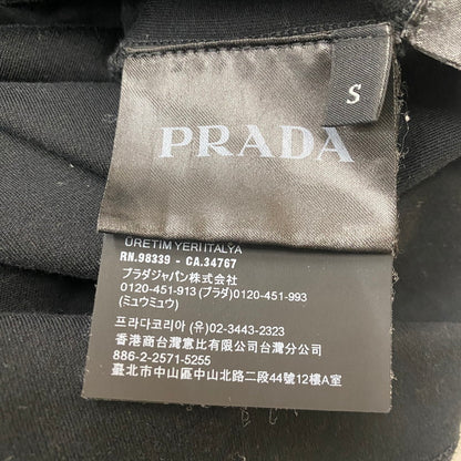 【中古品】【メンズ】 PRADA プラダ UJN861S232 トライアングルプレート コットン Tシャツ 半袖 トップス 141-260313-ks-16-tei サイズ：S カラー：ブラック 万代Net店
