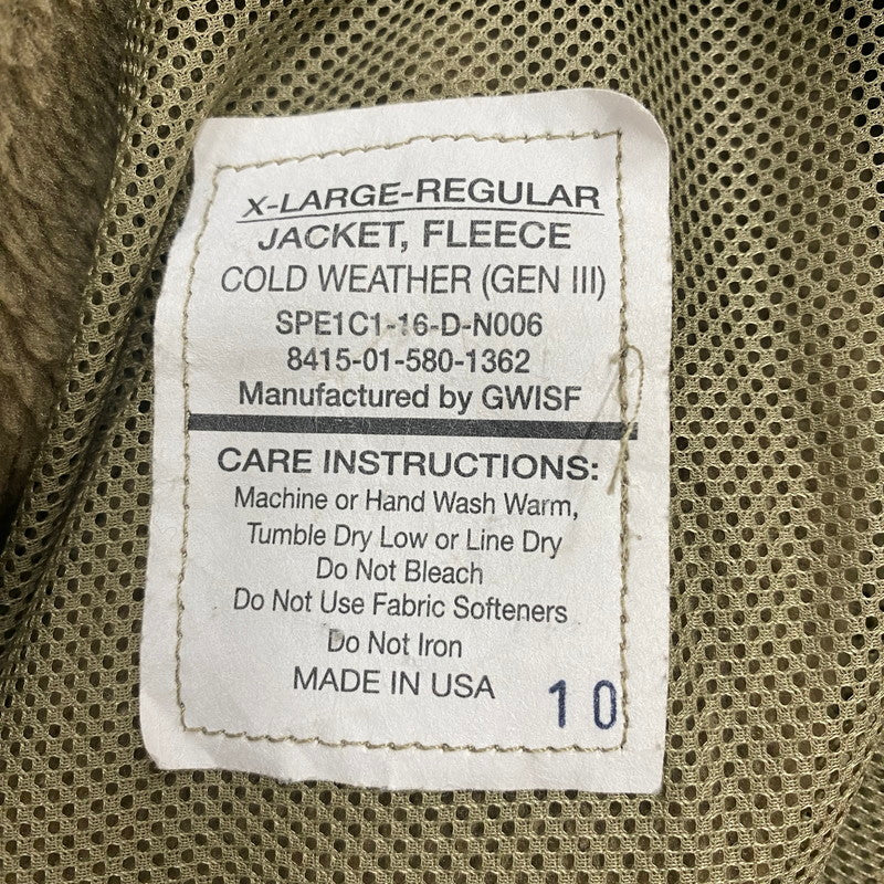 【現状渡し品】【メンズ】 ECWCS エクワックス GEN III L3 TAN FLEECE JACKET 8415-01-580-1362 GEN III L3 タンフリースジャケット アウター POLARTEC 145-260313-ks-04-tei サイズ：XL カラー：ベージュ 万代Net店