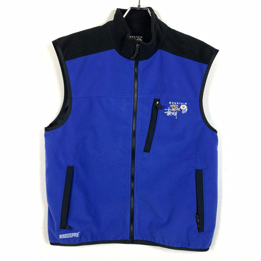 【中古品】【メンズ】 STUSSY ステューシー × MOUNTAIN HARD WEAR マウンテンハードウェア 別注 コラボ WINDSTOPPER VEST ウィンドストッパー ベスト ライトアウター 142-260313-ko-05-fuz サイズ：M カラー：ブルー 万代Net店