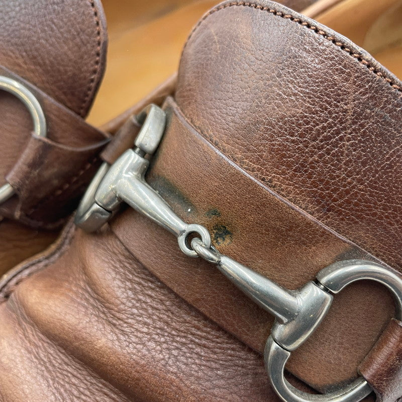 【中古品】【メンズ】 GUCCI グッチ HORSEBIT LOAFERS 217356 ホースビットローファー 靴 シューズ 183-260316-yo-09-tei サイズ：40.5 カラー：ブラウン 万代Net店