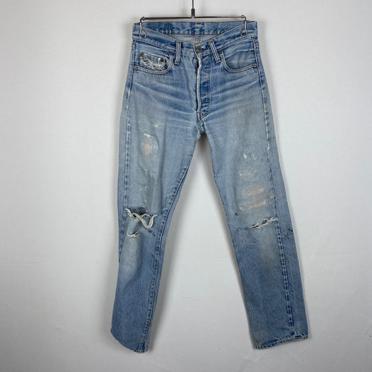 【ジャンク品】【メンズ】 Levi's リーバイス 66後期 501 BUTTONFLY DENIM PANTS VINTAGE 501 ボタンフライ デニムパンツ ボトムス ジーンズ ヴィンテージ ボタン裏刻印6 黒カン 156-260316-ks-15-tei サイズ：W29L34 カラー：インディゴ 万代Net店