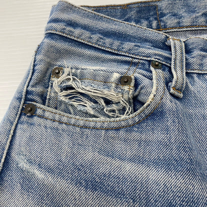 【ジャンク品】【メンズ】 Levi's リーバイス 66後期 501 BUTTONFLY DENIM PANTS VINTAGE 501 ボタンフライ デニムパンツ ボトムス ジーンズ ヴィンテージ ボタン裏刻印6 黒カン 156-260316-ks-15-tei サイズ：W29L34 カラー：インディゴ 万代Net店