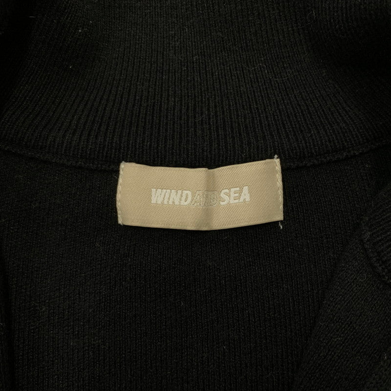 【中古品】【メンズ】 WIND AND SEA ウィンダンシー HALF ZIP COTTON CASHMERE KNIT WDS-O-ESCC-25-Q1-KN-01 ハーフジップ コットンカシミヤニット トップス 142-260321-ko-01-fuz サイズ：L カラー：ブラック 万代Net店