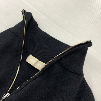 【中古品】【メンズ】 WIND AND SEA ウィンダンシー HALF ZIP COTTON CASHMERE KNIT WDS-O-ESCC-25-Q1-KN-01 ハーフジップ コットンカシミヤニット トップス 142-260321-ko-01-fuz サイズ：L カラー：ブラック 万代Net店