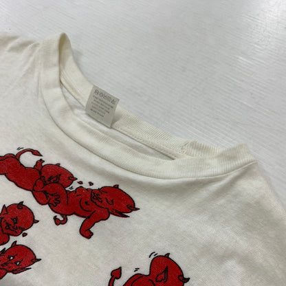 【中古品】【メンズ】 UNKNOWN 90's THE DEVIL MADE ME DO IT TEE 90年代 デビル メイド Tシャツ トップス 半袖 145-260315-ko-28-tei サイズ：L カラー：ホワイト 万代Net店