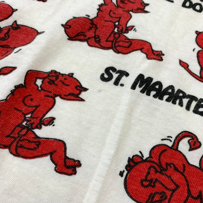 【中古品】【メンズ】 UNKNOWN 90's THE DEVIL MADE ME DO IT TEE 90年代 デビル メイド Tシャツ トップス 半袖 145-260315-ko-28-tei サイズ：L カラー：ホワイト 万代Net店