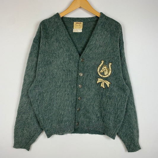 【現状渡し品】【メンズ】 MILLER ミラー MOHAIR CARDIGAN VINTAGE モヘアカーディガン トップス ニット ビンテージ 145-260313-ko-07-tei サイズ：L カラー：グリーン系 万代Net店