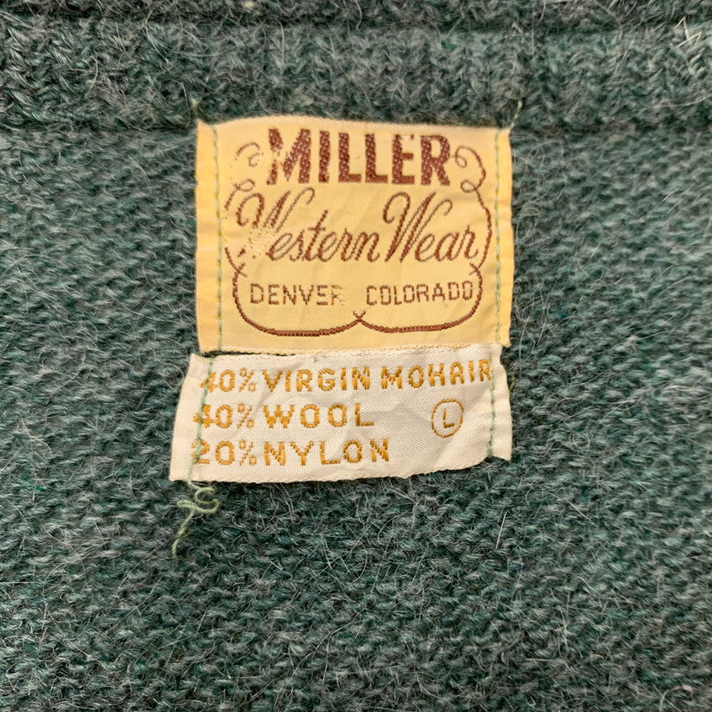 【現状渡し品】【メンズ】 MILLER ミラー MOHAIR CARDIGAN VINTAGE モヘアカーディガン トップス ニット ビンテージ 145-260313-ko-07-tei サイズ：L カラー：グリーン系 万代Net店