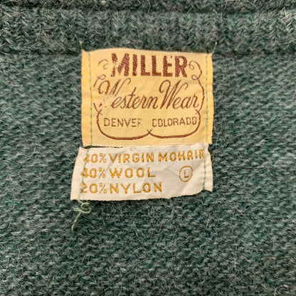 【現状渡し品】【メンズ】 MILLER ミラー MOHAIR CARDIGAN VINTAGE モヘアカーディガン トップス ニット ビンテージ 145-260313-ko-07-tei サイズ：L カラー：グリーン系 万代Net店