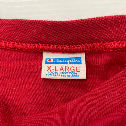 【中古品】【メンズ】 Champion チャンピオン 80's S/S COTTON TEE VINTAGE 80年代 ショートスリーブ コットン Tシャツ 半袖 トップス バータグ ヴィンテージ 145-260317-yo-01-tei サイズ：XL カラー：レッド 万代Net店
