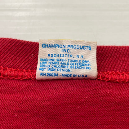 【中古品】【メンズ】 Champion チャンピオン 80's S/S COTTON TEE VINTAGE 80年代 ショートスリーブ コットン Tシャツ 半袖 トップス バータグ ヴィンテージ 145-260317-yo-01-tei サイズ：XL カラー：レッド 万代Net店