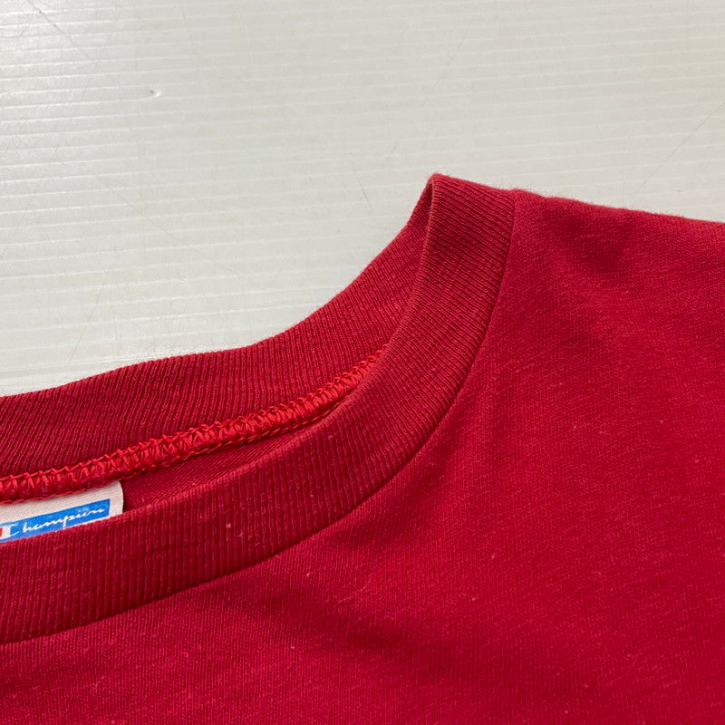 【中古品】【メンズ】 Champion チャンピオン 80's S/S COTTON TEE VINTAGE 80年代 ショートスリーブ コットン Tシャツ 半袖 トップス バータグ ヴィンテージ 145-260317-yo-01-tei サイズ：XL カラー：レッド 万代Net店