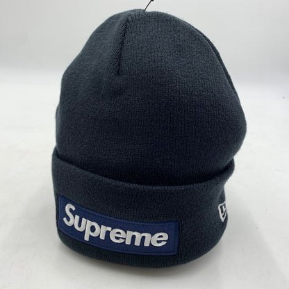 【中古美品】【メンズ】 Supreme シュプリーム × NEWERA ニューエラ 別注 コラボ BOX LOGO BEANIE FW25BN5-NVY-OS ボックス ロゴ ビーニー 帽子 ニットキャップ 185-260316-ko-28-tei サイズ：OS カラー：ネイビー 万代Net店