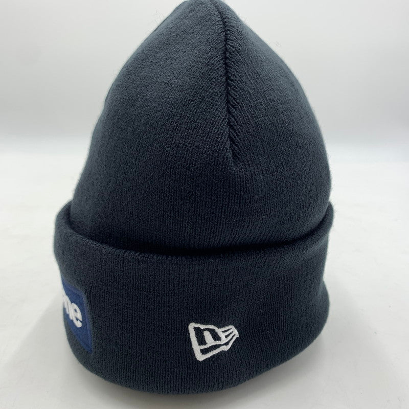 【中古美品】【メンズ】 Supreme シュプリーム × NEWERA ニューエラ 別注 コラボ BOX LOGO BEANIE FW25BN5-NVY-OS ボックス ロゴ ビーニー 帽子 ニットキャップ 185-260316-ko-28-tei サイズ：OS カラー：ネイビー 万代Net店