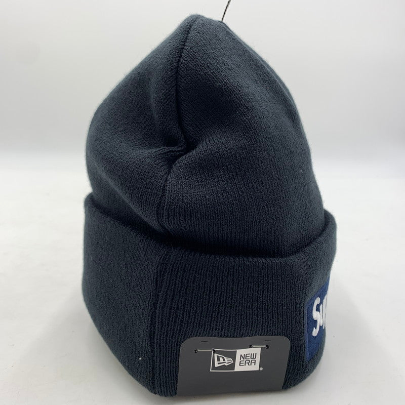 【中古美品】【メンズ】 Supreme シュプリーム × NEWERA ニューエラ 別注 コラボ BOX LOGO BEANIE FW25BN5-NVY-OS ボックス ロゴ ビーニー 帽子 ニットキャップ 185-260316-ko-28-tei サイズ：OS カラー：ネイビー 万代Net店