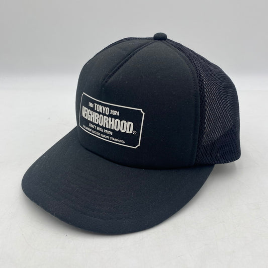 【中古品】【メンズ】 NEIGHBORHOOD ネイバーフッド LOGO MESH CAP 241YGNH-HT12 ロゴ メッシュキャップ 帽子 185-260316-ks-29-tei サイズ：F カラー：ブラック 万代Net店