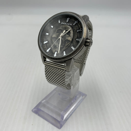 【中古品】【メンズ】 POLICE ポリス RAHO COLLECTION SCULL QUARTZ JG00055 ラホ コレクション スカル クォーツ 腕時計 198-260814-yo-10-tei カラー：シルバー 万代Net店