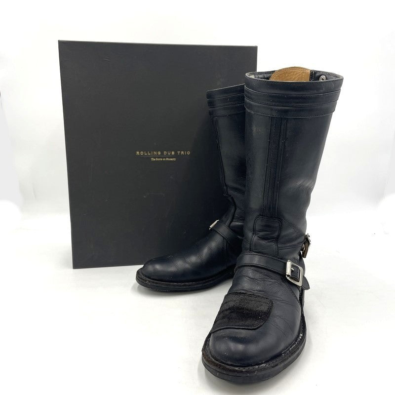 【中古品】【メンズ】 ROLLING DUB TRIO ローリングダブトリオ STEER HIDE LEATHER BOOTS MR04 REV101 ステアハイド レザー ブーツ 靴 バイクブーツ 164-260316-yo-01-tei サイズ：25cm カラー：ブラック 万代Net店