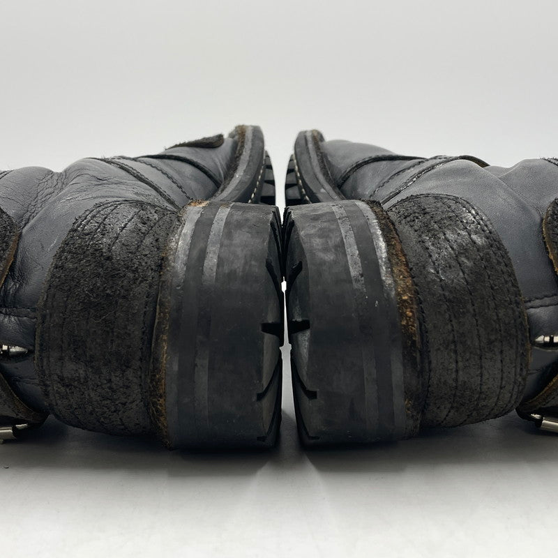 【中古品】【メンズ】 ROLLING DUB TRIO ローリングダブトリオ STEER HIDE LEATHER BOOTS MR04 REV101 ステアハイド レザー ブーツ 靴 バイクブーツ 164-260316-yo-01-tei サイズ：25cm カラー：ブラック 万代Net店