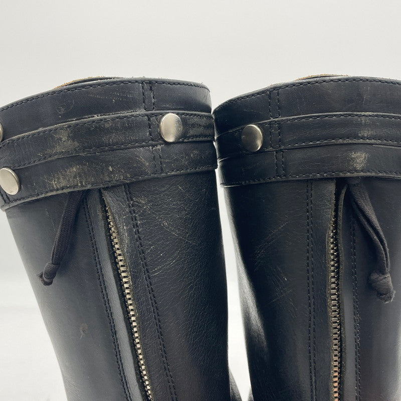【中古品】【メンズ】 ROLLING DUB TRIO ローリングダブトリオ STEER HIDE LEATHER BOOTS MR04 REV101 ステアハイド レザー ブーツ 靴 バイクブーツ 164-260316-yo-01-tei サイズ：25cm カラー：ブラック 万代Net店