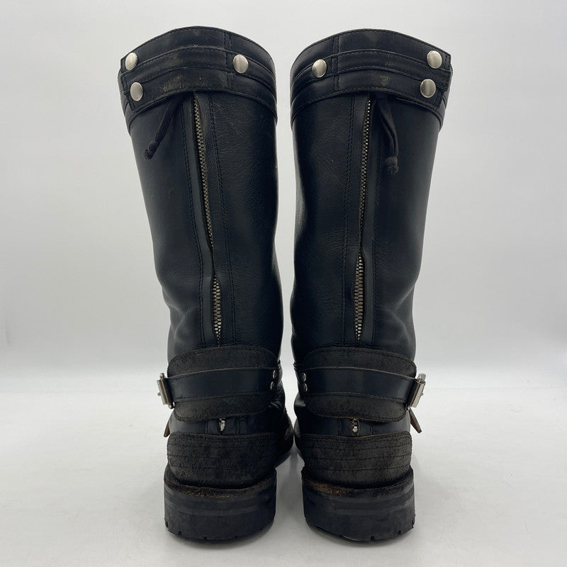 【中古品】【メンズ】 ROLLING DUB TRIO ローリングダブトリオ STEER HIDE LEATHER BOOTS MR04 REV101 ステアハイド レザー ブーツ 靴 バイクブーツ 164-260316-yo-01-tei サイズ：25cm カラー：ブラック 万代Net店
