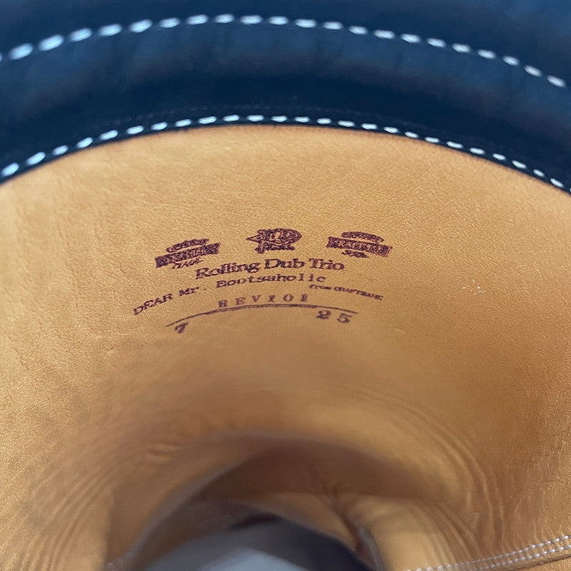 【中古品】【メンズ】 ROLLING DUB TRIO ローリングダブトリオ STEER HIDE LEATHER BOOTS MR04 REV101 ステアハイド レザー ブーツ 靴 バイクブーツ 164-260316-yo-01-tei サイズ：25cm カラー：ブラック 万代Net店