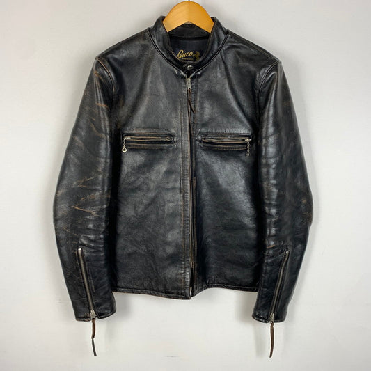 【現状渡し品】【メンズ】 BUCO ブコ HORSEHIDE LEATHER JACKET J100 ホースハイド レザージャケット アウター 茶芯 145-260316-ko-18-tei サイズ：36 カラー：ブラック 万代Net店