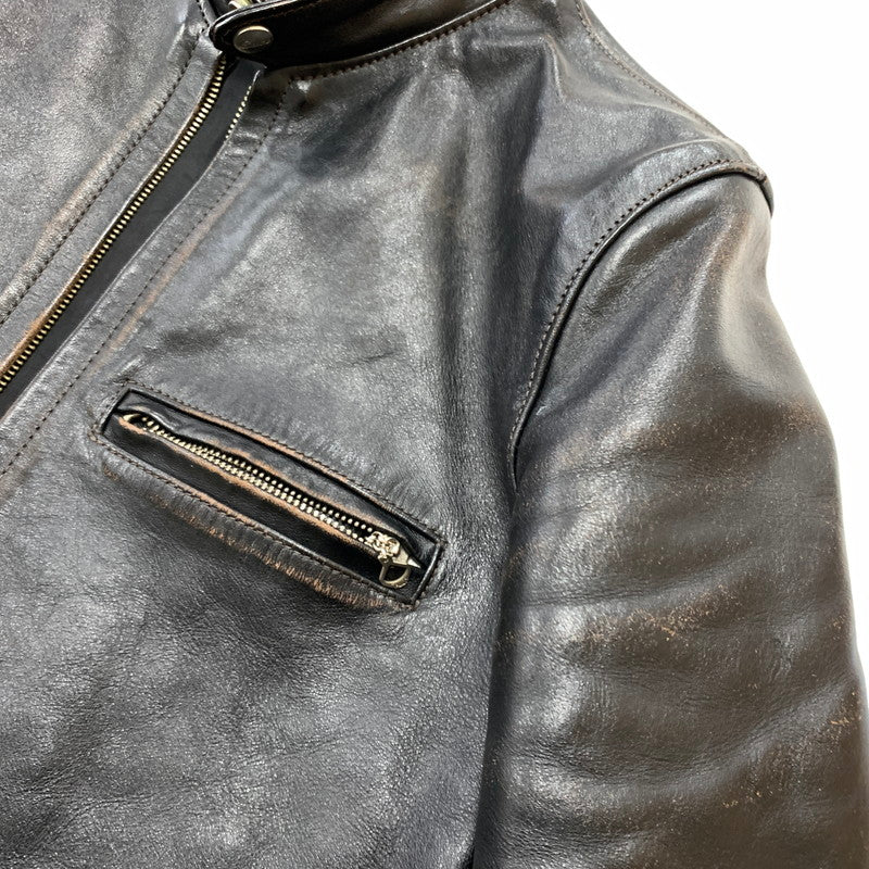 【現状渡し品】【メンズ】 BUCO ブコ HORSEHIDE LEATHER JACKET J100 ホースハイド レザージャケット アウター 茶芯 145-260316-ko-18-fuzh サイズ：36 カラー：ブラック 万代Net店