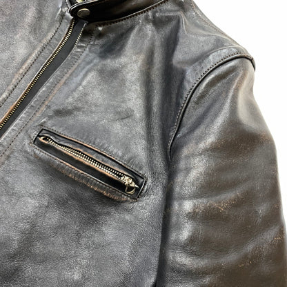 【現状渡し品】【メンズ】 BUCO ブコ HORSEHIDE LEATHER JACKET J100 ホースハイド レザージャケット アウター 茶芯 145-260316-ko-18-fuzh サイズ：36 カラー：ブラック 万代Net店