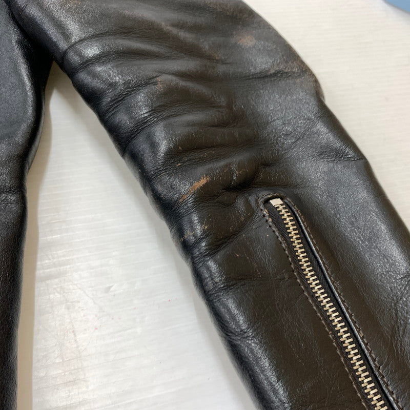 【現状渡し品】【メンズ】 BUCO ブコ HORSEHIDE LEATHER JACKET J100 ホースハイド レザージャケット アウター 茶芯 145-260316-ko-18-fuzh サイズ：36 カラー：ブラック 万代Net店