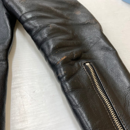 【現状渡し品】【メンズ】 BUCO ブコ HORSEHIDE LEATHER JACKET J100 ホースハイド レザージャケット アウター 茶芯 145-260316-ko-18-fuzh サイズ：36 カラー：ブラック 万代Net店