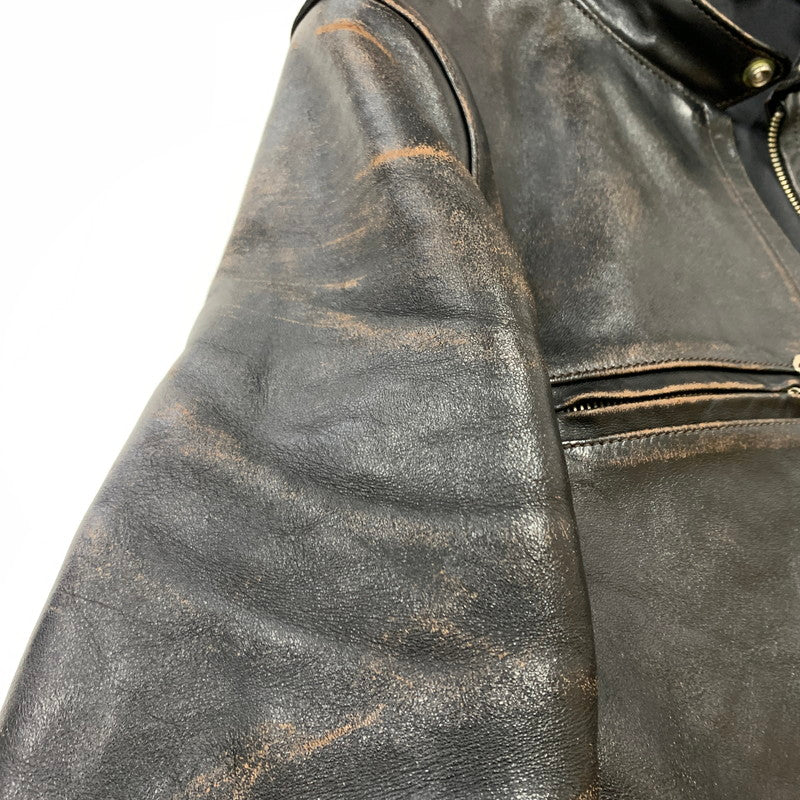 【現状渡し品】【メンズ】 BUCO ブコ HORSEHIDE LEATHER JACKET J100 ホースハイド レザージャケット アウター 茶芯 145-260316-ko-18-fuzh サイズ：36 カラー：ブラック 万代Net店