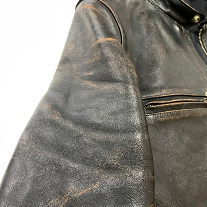 【現状渡し品】【メンズ】 BUCO ブコ HORSEHIDE LEATHER JACKET J100 ホースハイド レザージャケット アウター 茶芯 145-260316-ko-18-fuzh サイズ：36 カラー：ブラック 万代Net店