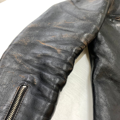 【現状渡し品】【メンズ】 BUCO ブコ HORSEHIDE LEATHER JACKET J100 ホースハイド レザージャケット アウター 茶芯 145-260316-ko-18-fuzh サイズ：36 カラー：ブラック 万代Net店