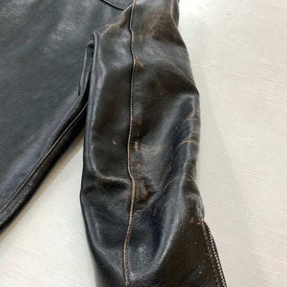 【現状渡し品】【メンズ】 BUCO ブコ HORSEHIDE LEATHER JACKET J100 ホースハイド レザージャケット アウター 茶芯 145-260316-ko-18-fuzh サイズ：36 カラー：ブラック 万代Net店
