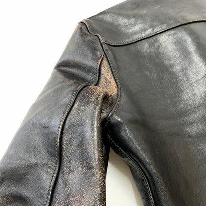 【現状渡し品】【メンズ】 BUCO ブコ HORSEHIDE LEATHER JACKET J100 ホースハイド レザージャケット アウター 茶芯 145-260316-ko-18-fuzh サイズ：36 カラー：ブラック 万代Net店