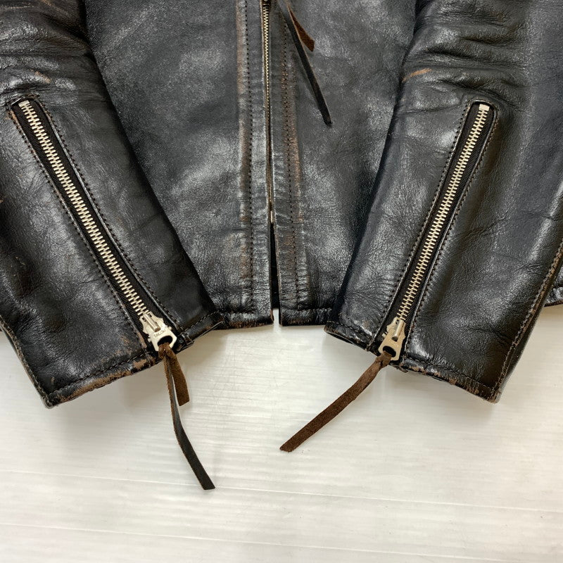 【現状渡し品】【メンズ】 BUCO ブコ HORSEHIDE LEATHER JACKET J100 ホースハイド レザージャケット アウター 茶芯 145-260316-ko-18-fuzh サイズ：36 カラー：ブラック 万代Net店