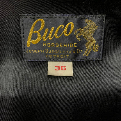 【現状渡し品】【メンズ】 BUCO ブコ HORSEHIDE LEATHER JACKET J100 ホースハイド レザージャケット アウター 茶芯 145-260316-ko-18-fuzh サイズ：36 カラー：ブラック 万代Net店