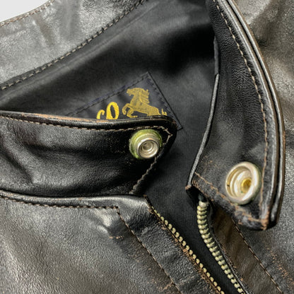 【現状渡し品】【メンズ】 BUCO ブコ HORSEHIDE LEATHER JACKET J100 ホースハイド レザージャケット アウター 茶芯 145-260316-ko-18-fuzh サイズ：36 カラー：ブラック 万代Net店