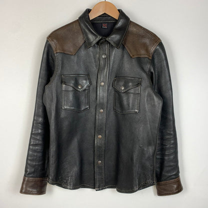 【中古品】【メンズ】 DEERSKIN LEATHER JACKET ディア スキン レザージャケット アウター 鹿革 145-260316-ko-20-fuzh サイズ：38 カラー：ブラック 万代Net店