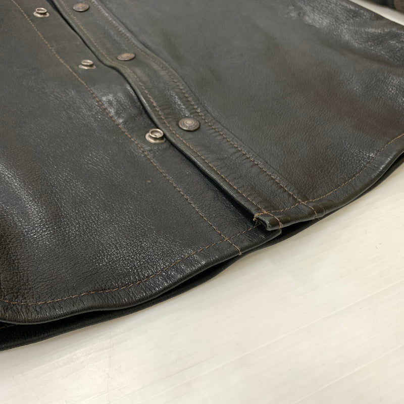 【中古品】【メンズ】 DEERSKIN LEATHER JACKET ディア スキン レザージャケット アウター 鹿革 145-260316-ko-20-fuzh サイズ：38 カラー：ブラック 万代Net店