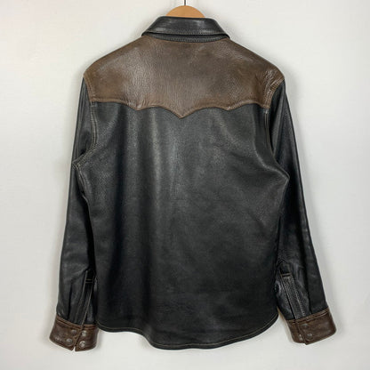 【中古品】【メンズ】 DEERSKIN LEATHER JACKET ディア スキン レザージャケット アウター 鹿革 145-260316-ko-20-fuzh サイズ：38 カラー：ブラック 万代Net店