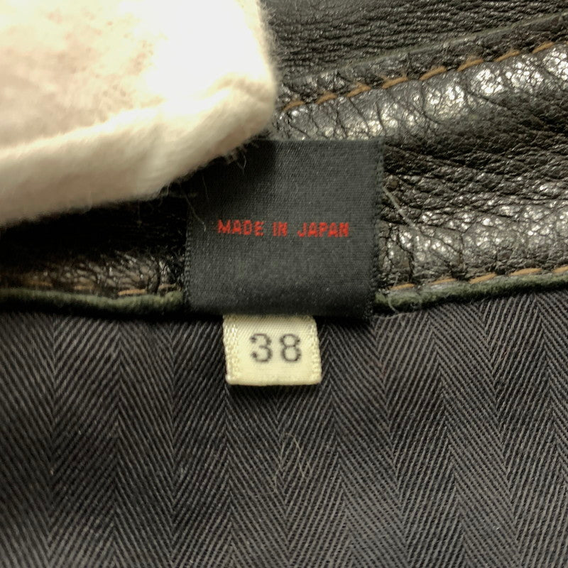 【中古品】【メンズ】 DEERSKIN LEATHER JACKET ディア スキン レザージャケット アウター 鹿革 145-260316-ko-20-fuzh サイズ：38 カラー：ブラック 万代Net店